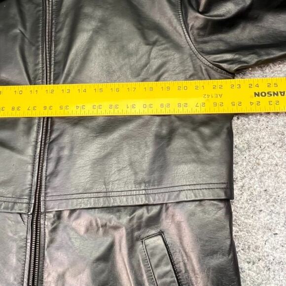 Ricardo Jacket Womens Large Black Drawstring Waist Leather Long Coat - Picture 12 of 12